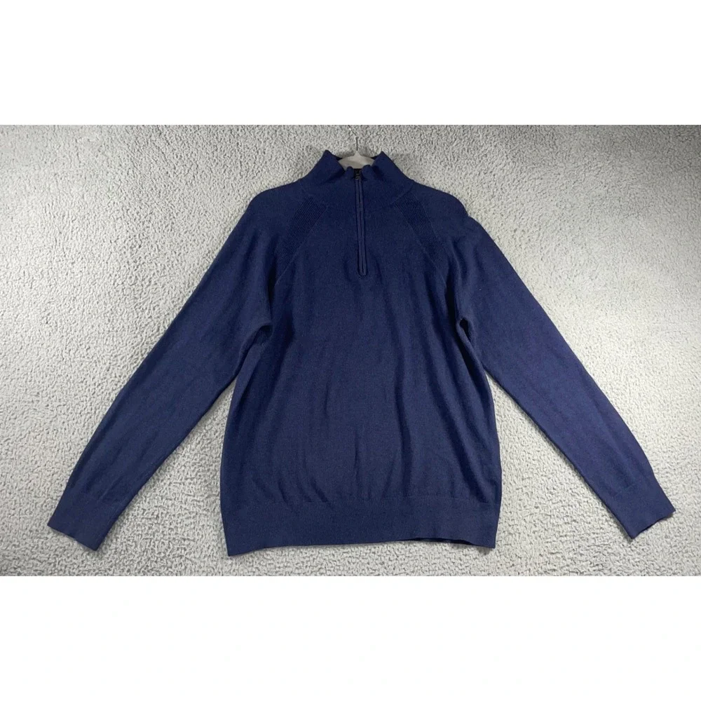 Banana Republic Sweater Men Large‎ 1/4 Zip Cotton Cashmere Classic Preppy